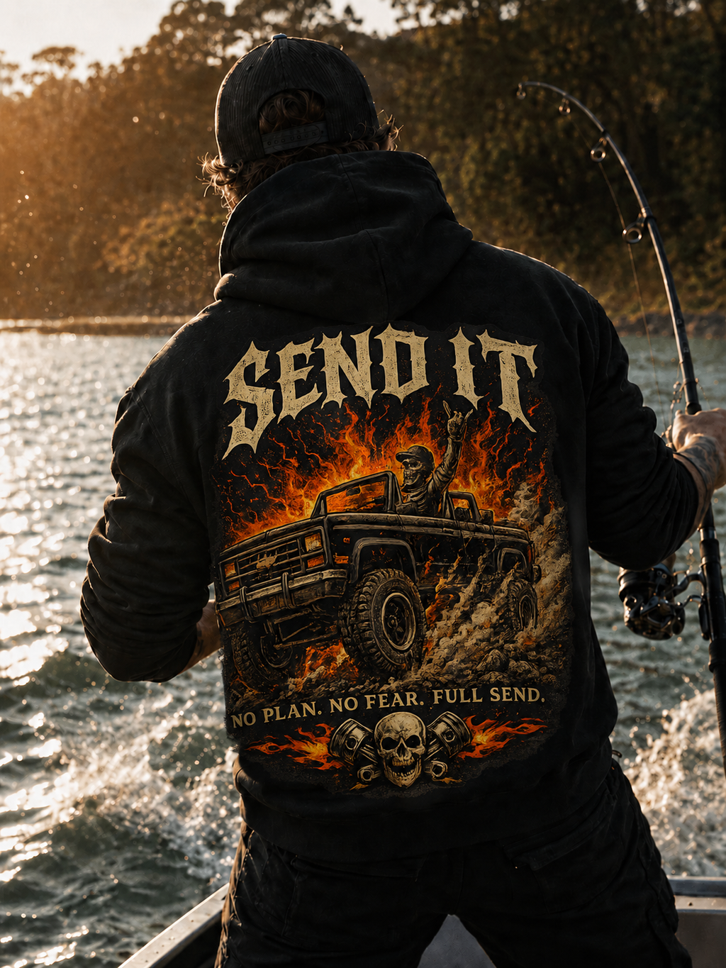 Send It – No Plan. No Fear. Full Send Hoodie