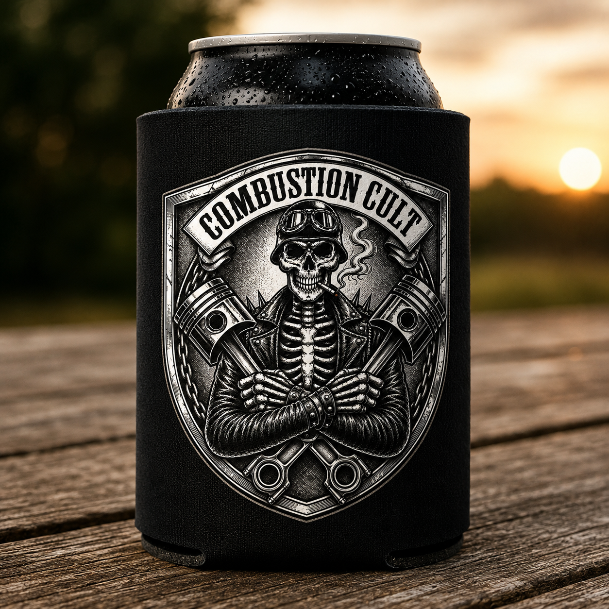 Combustion Cult Skull & Pistons Stubby Holder