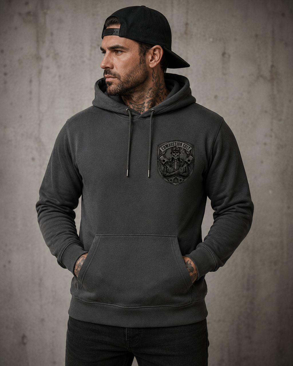 Combustion Cult Skull & Pistons Premium Hoodie