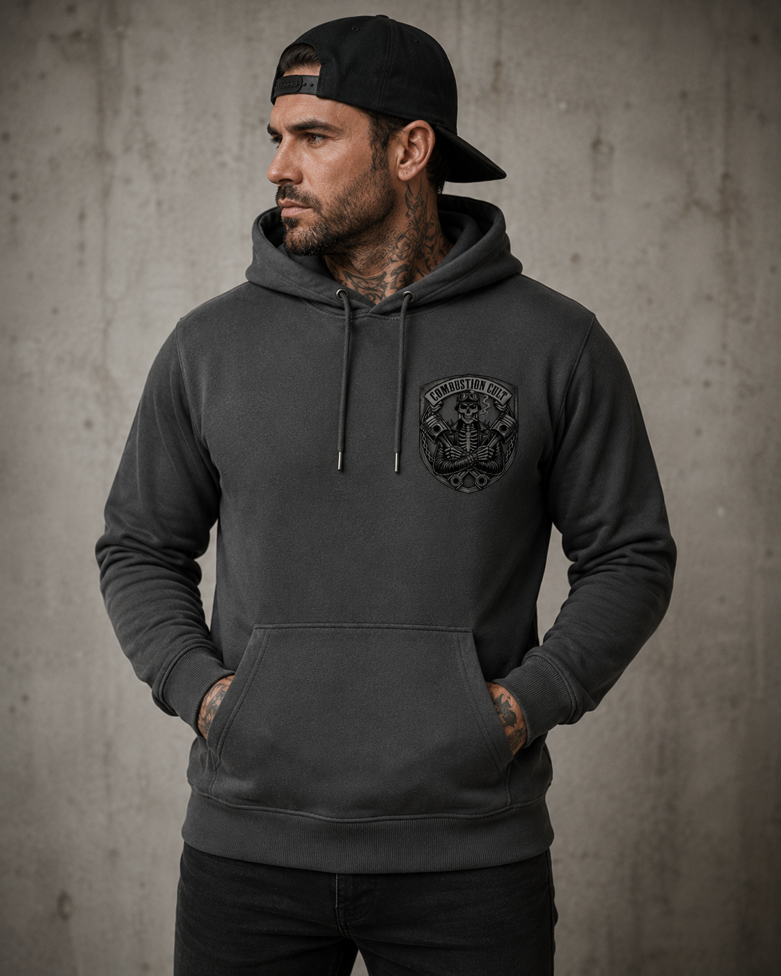 Combustion Cult Skull & Pistons Premium Hoodie