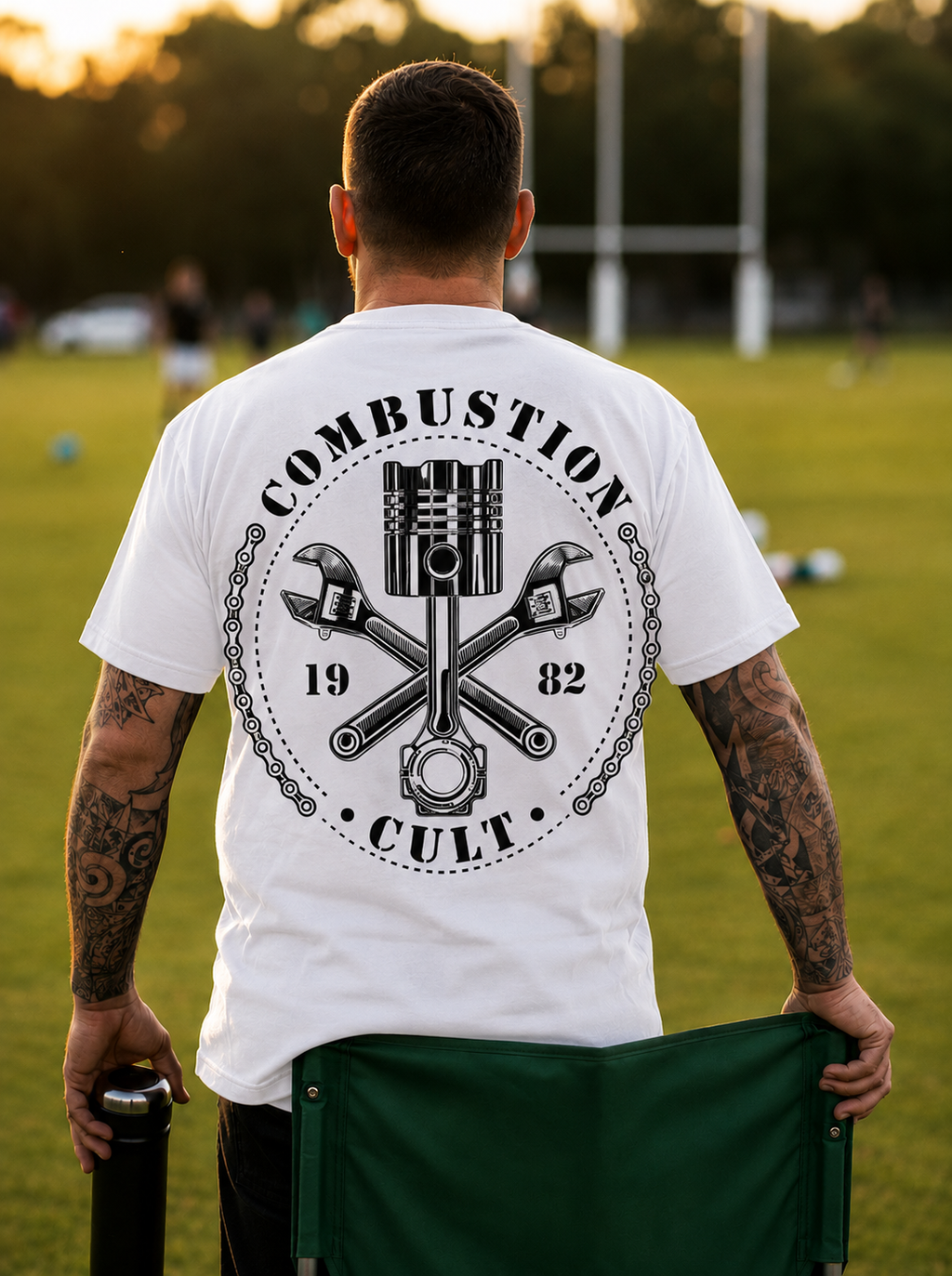 Combustion Cult Heritage Tee – Piston & Wrench Bac