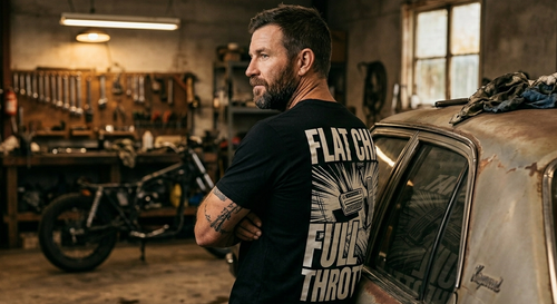 "Flat Chat. Full Throttle." T-Shirt