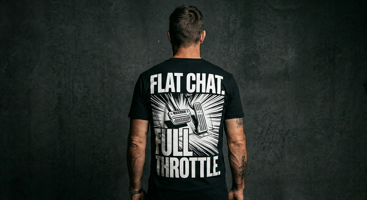 "Flat Chat. Full Throttle." T-Shirt