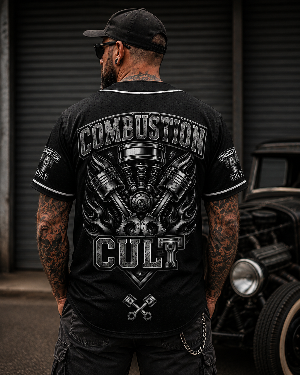 Combustion Cult V-Twin Pistons Baseball Jersey